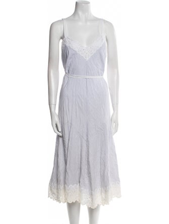 Rebecca Taylor V-Neck Midi Length Dress