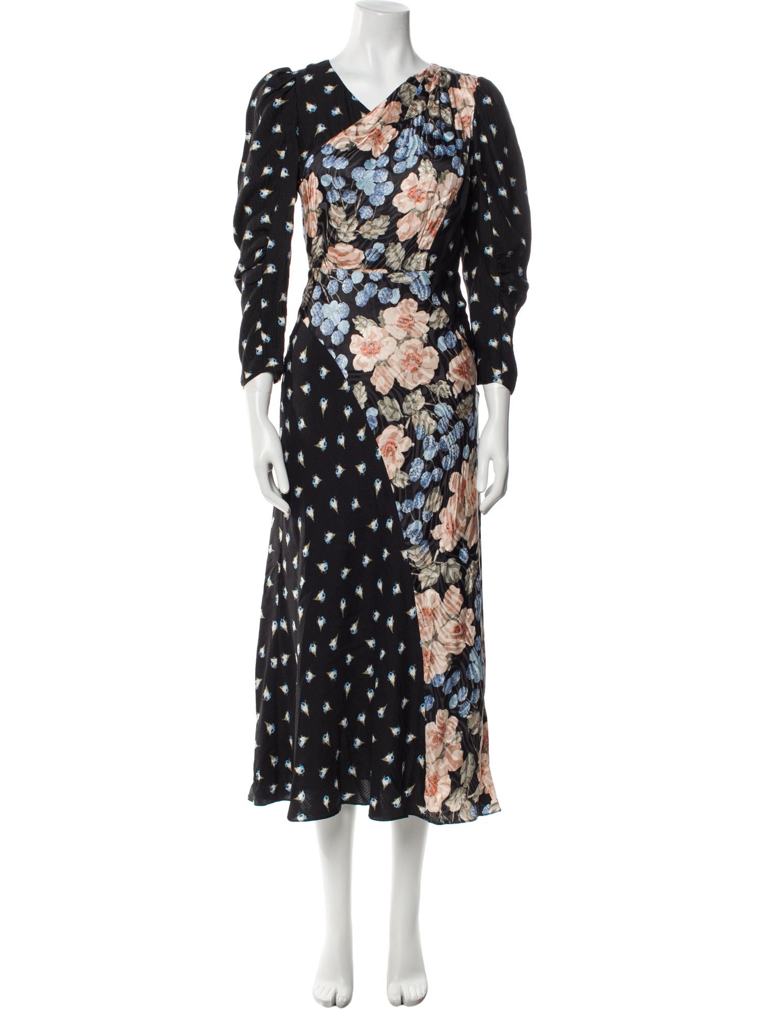Rebecca Taylor Floral Print Midi Length Dress