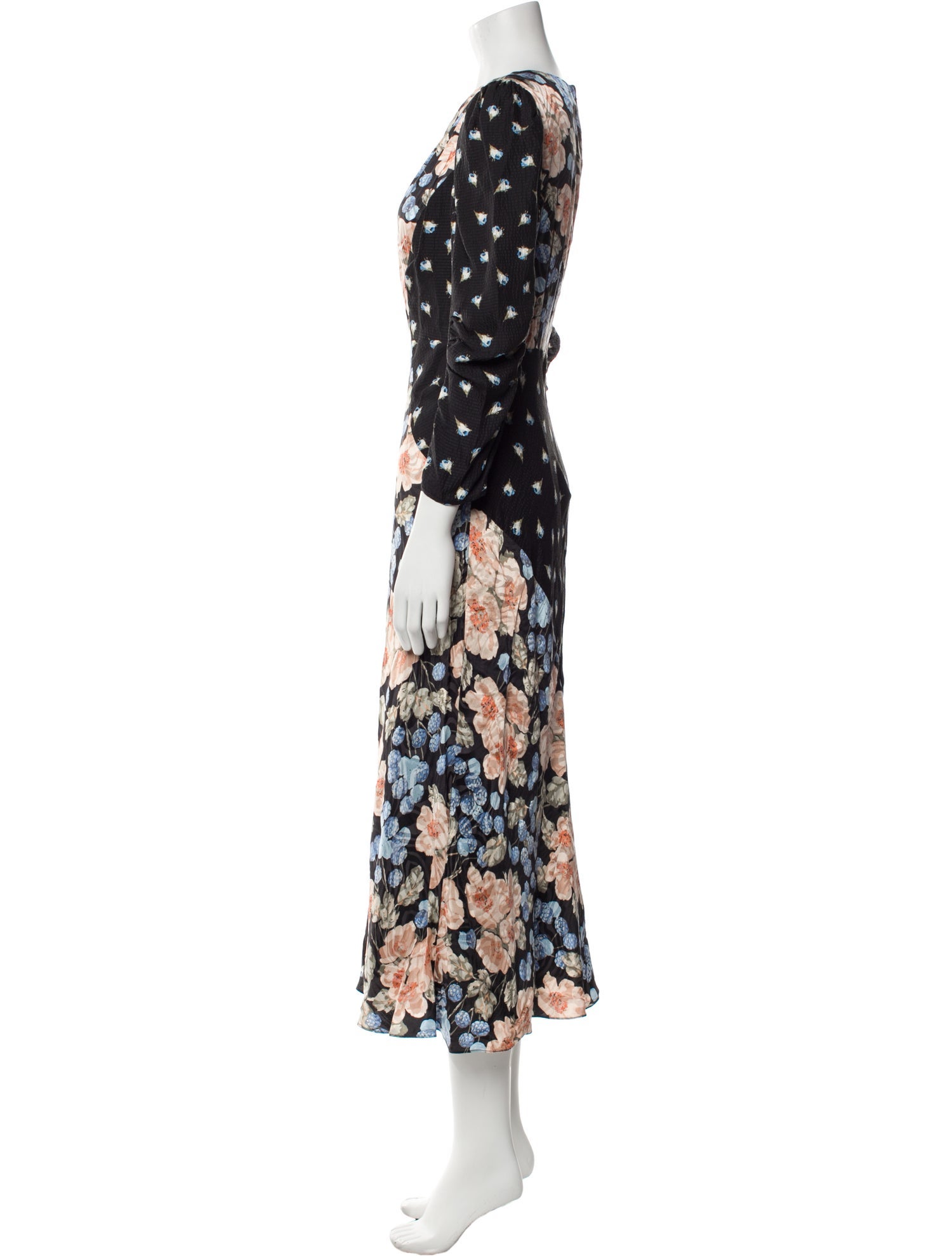 Rebecca Taylor Floral Print Midi Length Dress