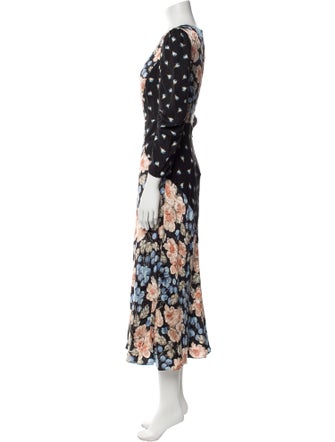 Rebecca Taylor Floral Print Midi Length Dress
