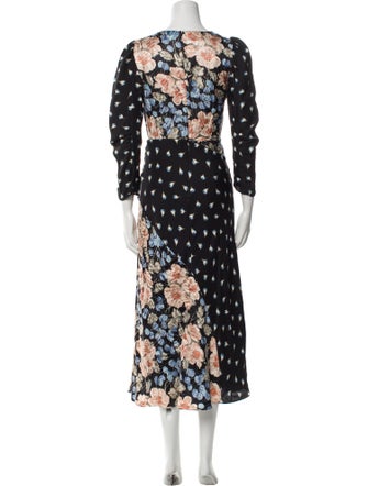 Rebecca Taylor Floral Print Midi Length Dress