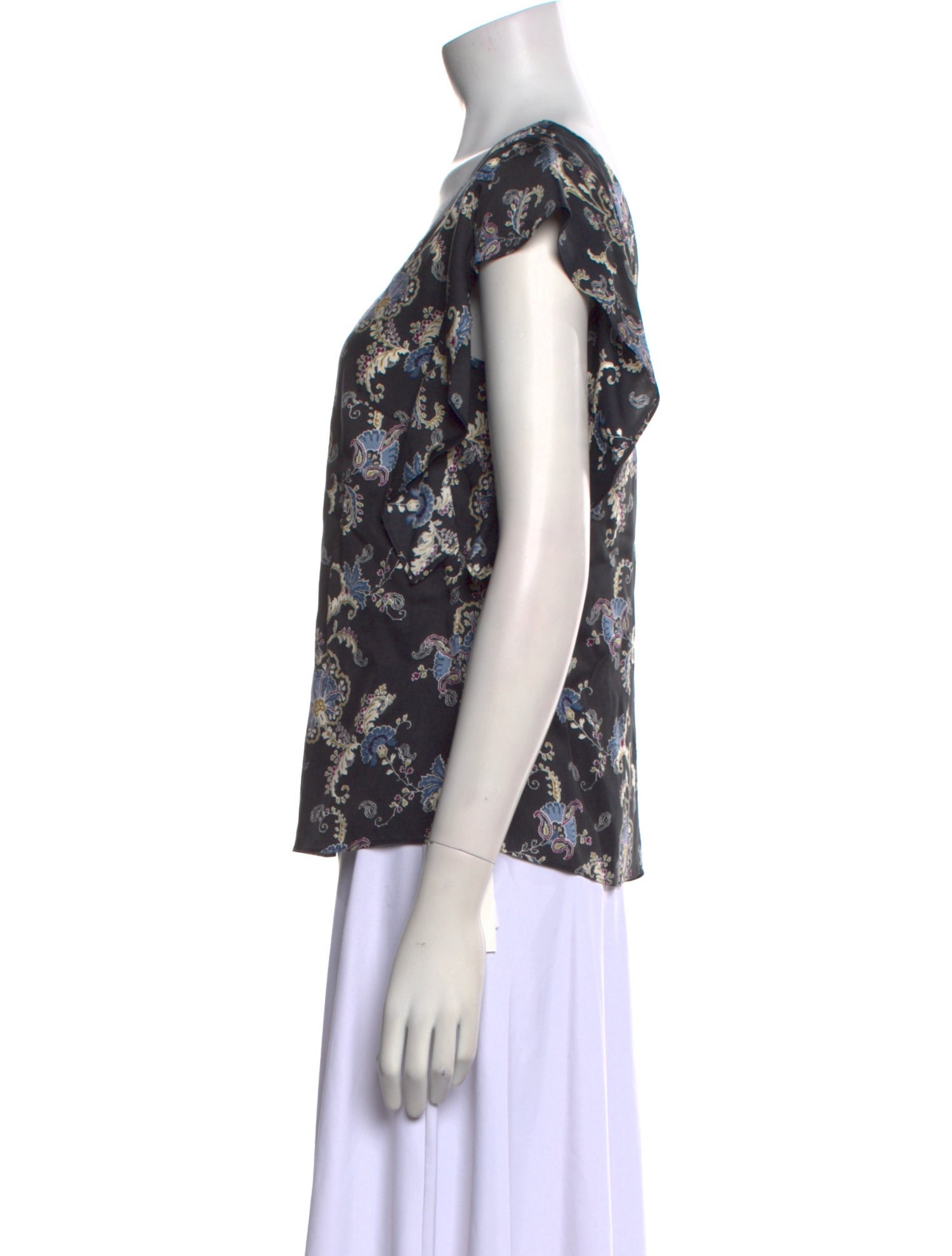 Rebecca Taylor Floral Print V-Neck Blouse w/ Tags