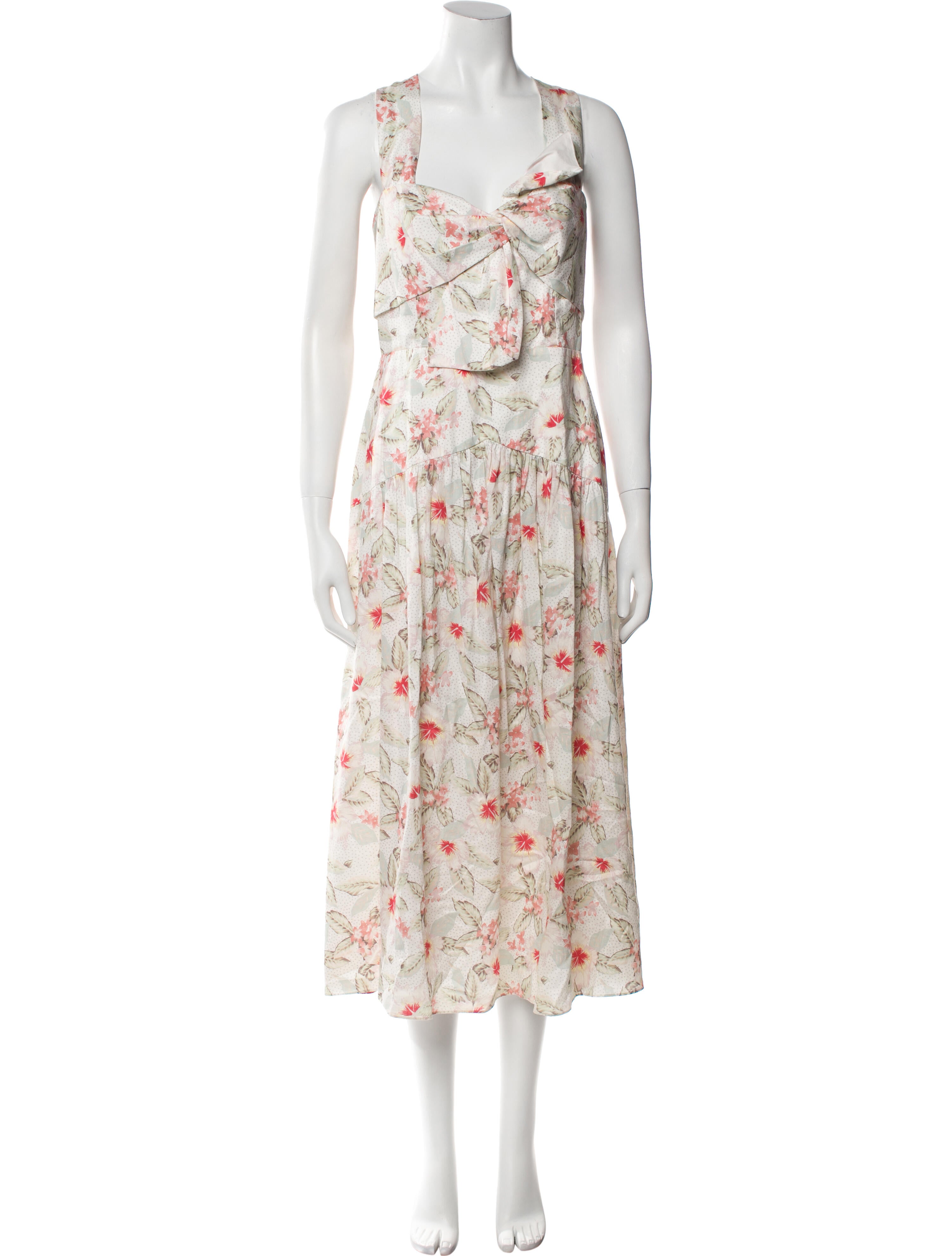 Rebecca Taylor Floral Print Midi Length Dress