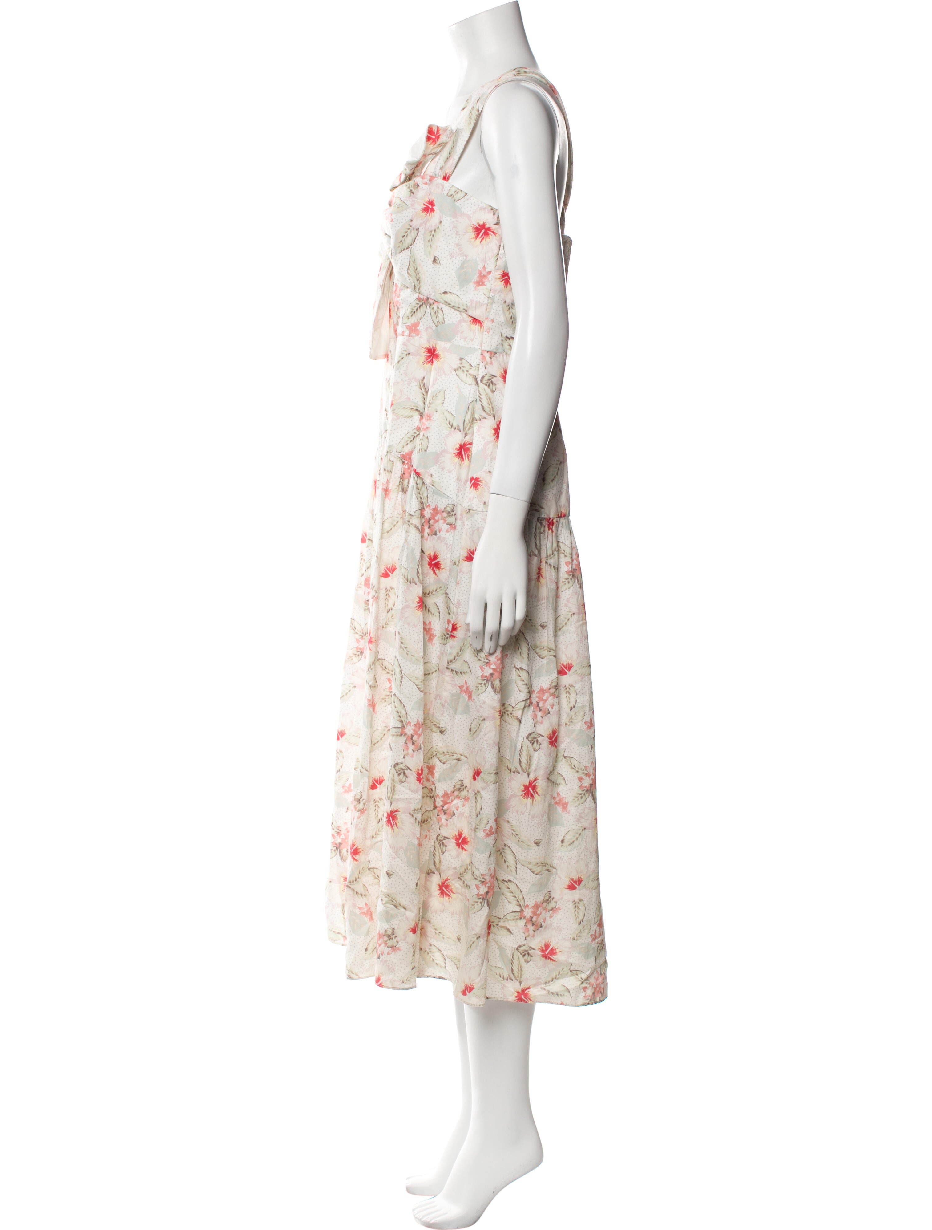 Rebecca Taylor Floral Print Midi Length Dress