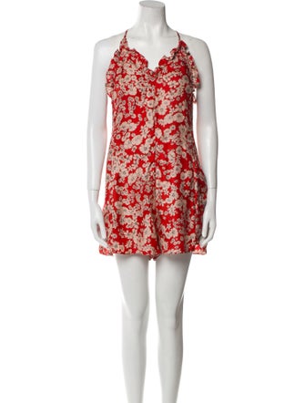 Rebecca Taylor Silk Floral Print Romper