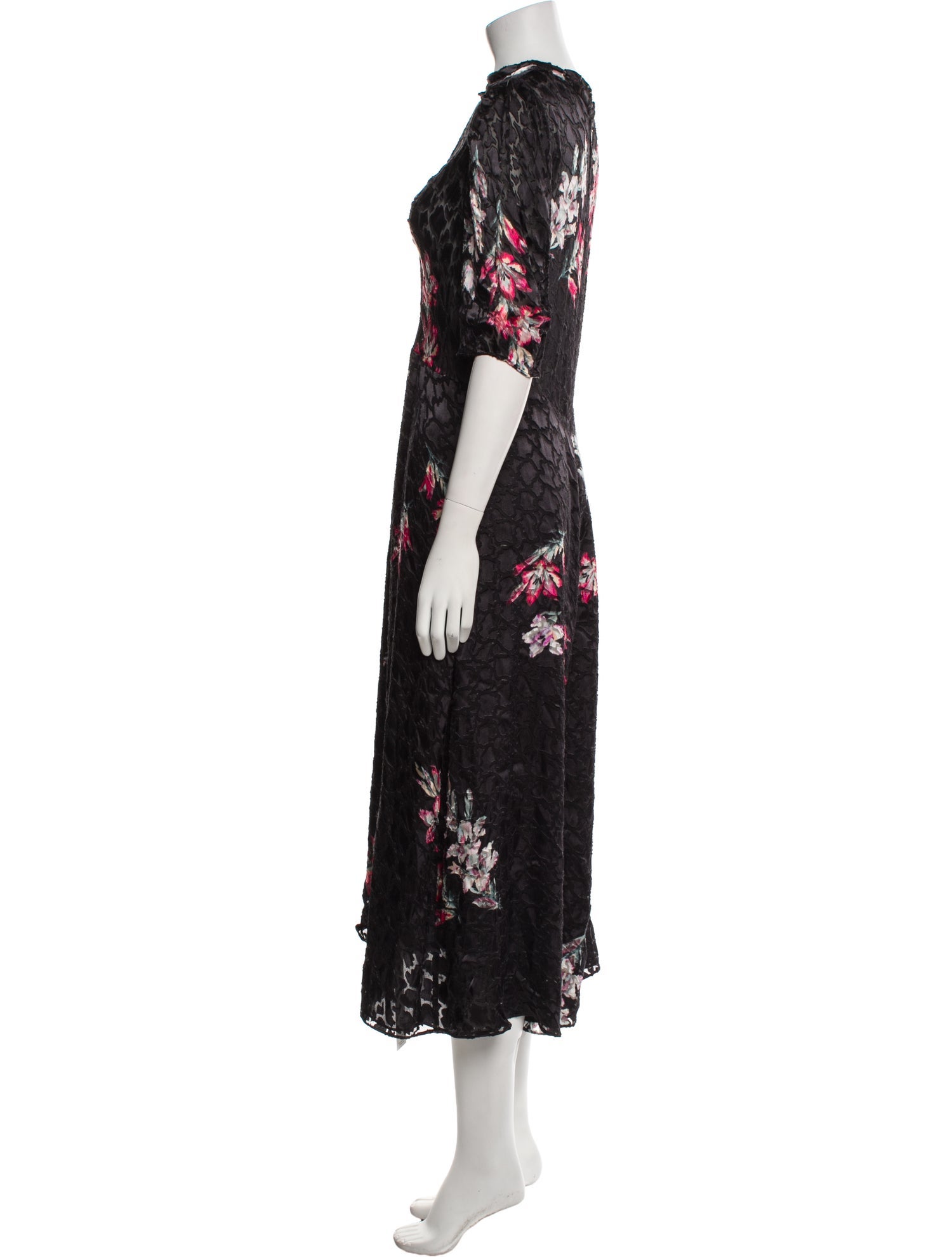 Rebecca Taylor Floral Print Midi Length Dress