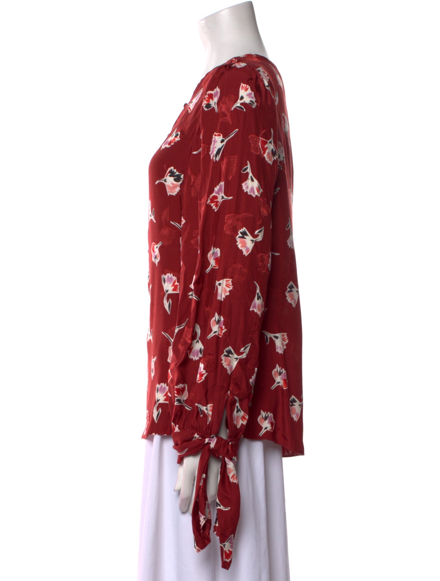 Rebecca Taylor Floral Print Scoop Neck Blouse