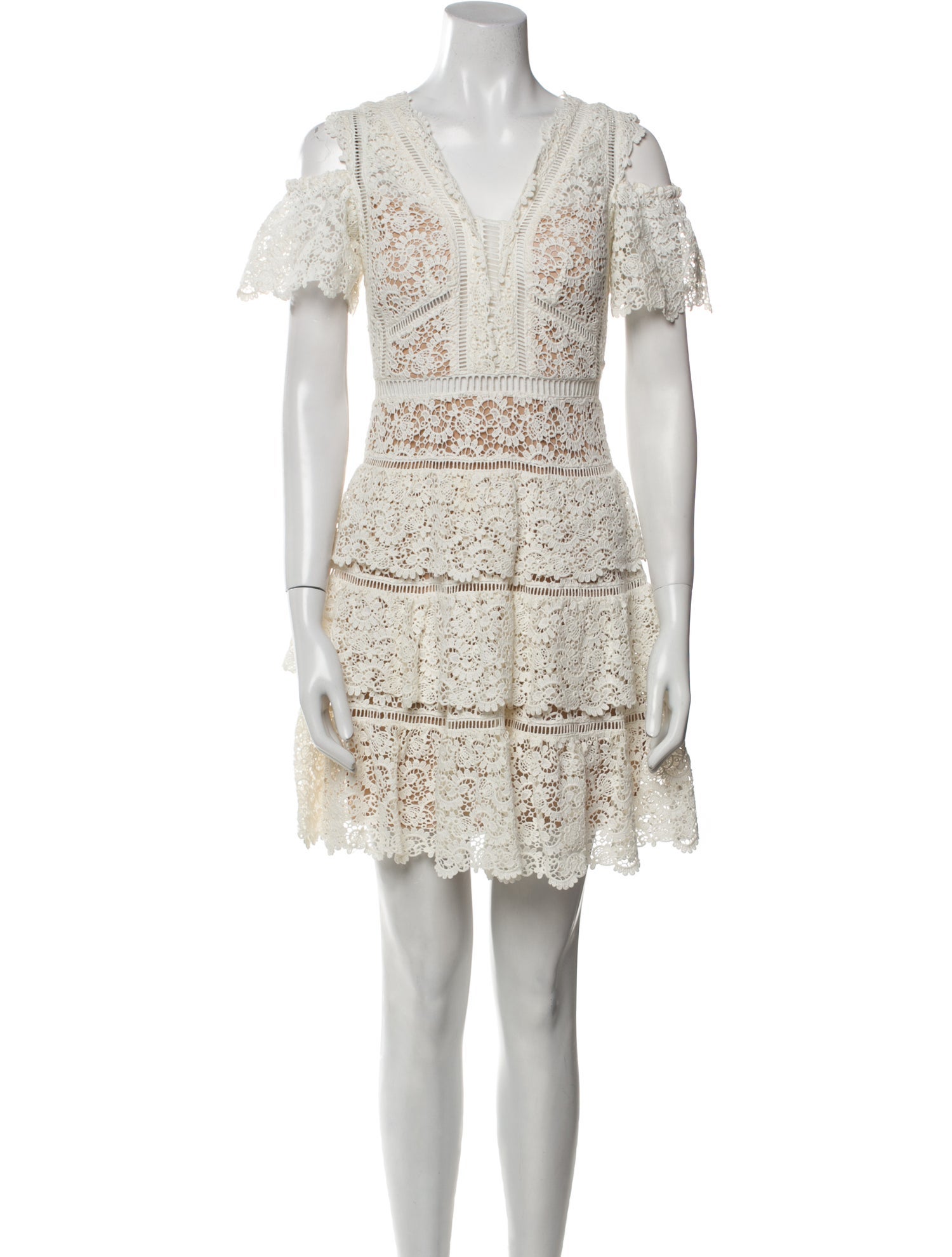 Rebecca Taylor Lace Pattern Mini Dress