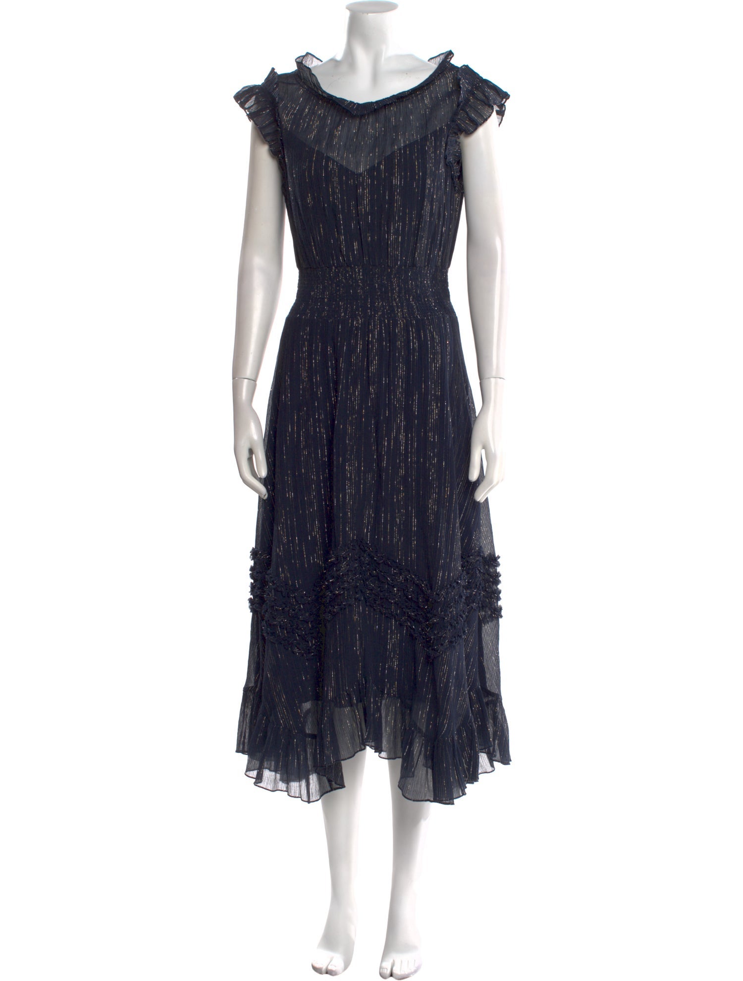 Rebecca Taylor Striped Midi Length Dress