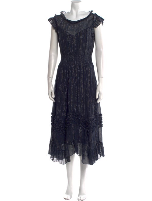 Rebecca Taylor Striped Midi Length Dress