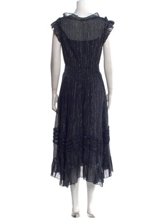 Rebecca Taylor Striped Midi Length Dress