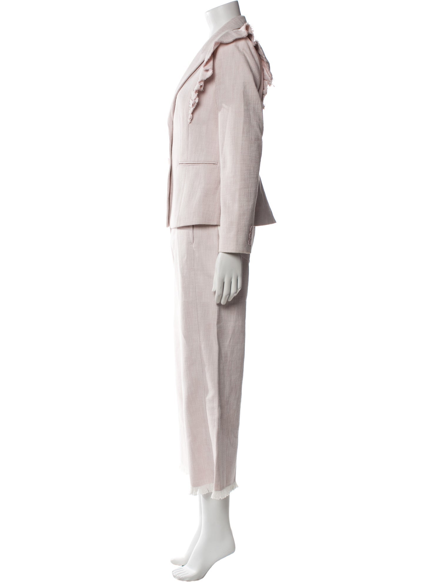 Rebecca Taylor Raw-Edge Trim Pantsuit