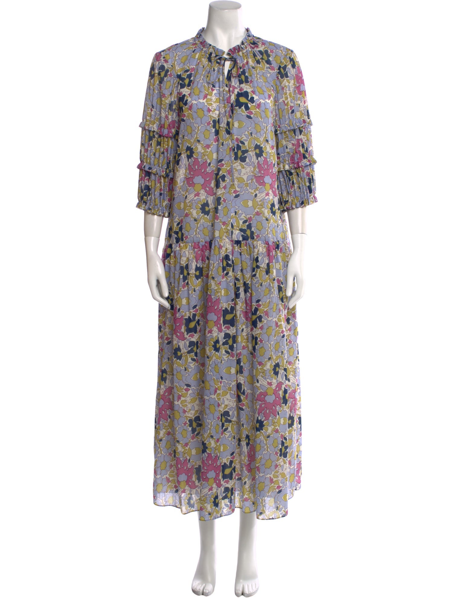 Rebecca Taylor Floral Print Long Dress