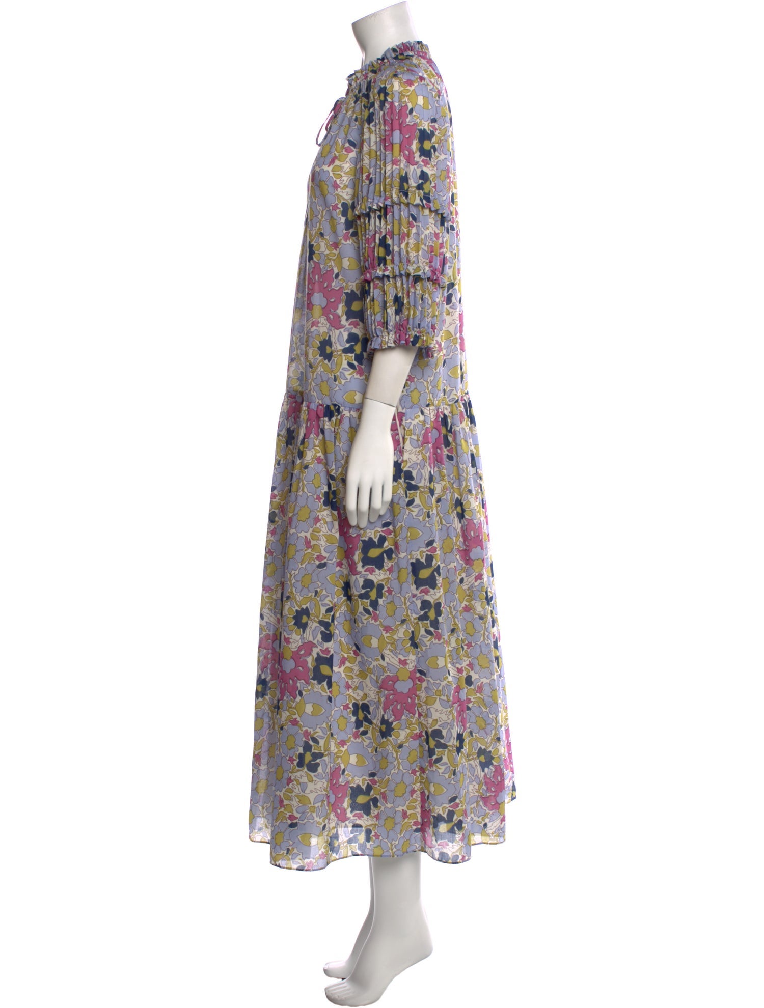 Rebecca Taylor Floral Print Long Dress