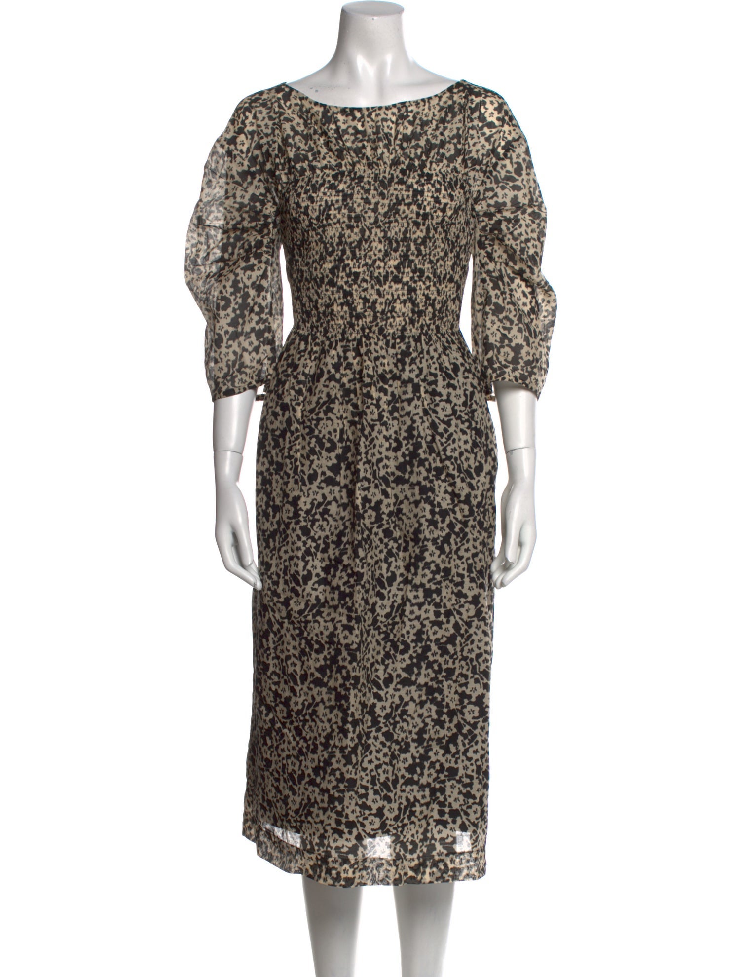 Rebecca Taylor Floral Print Midi Length Dress