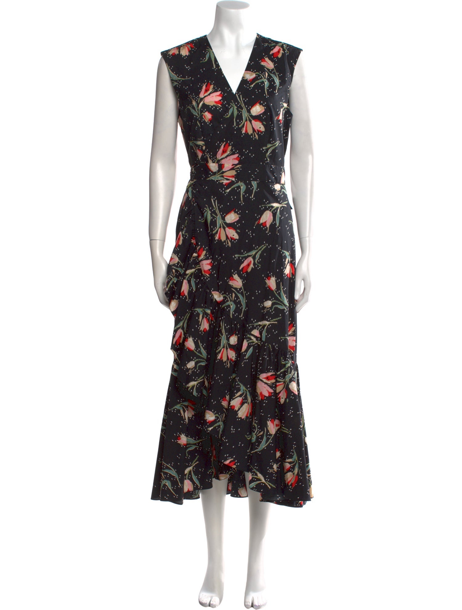 Rebecca Taylor Floral Print Midi Length Dress