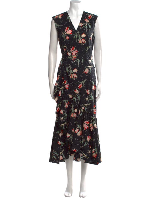 Rebecca Taylor Floral Print Midi Length Dress