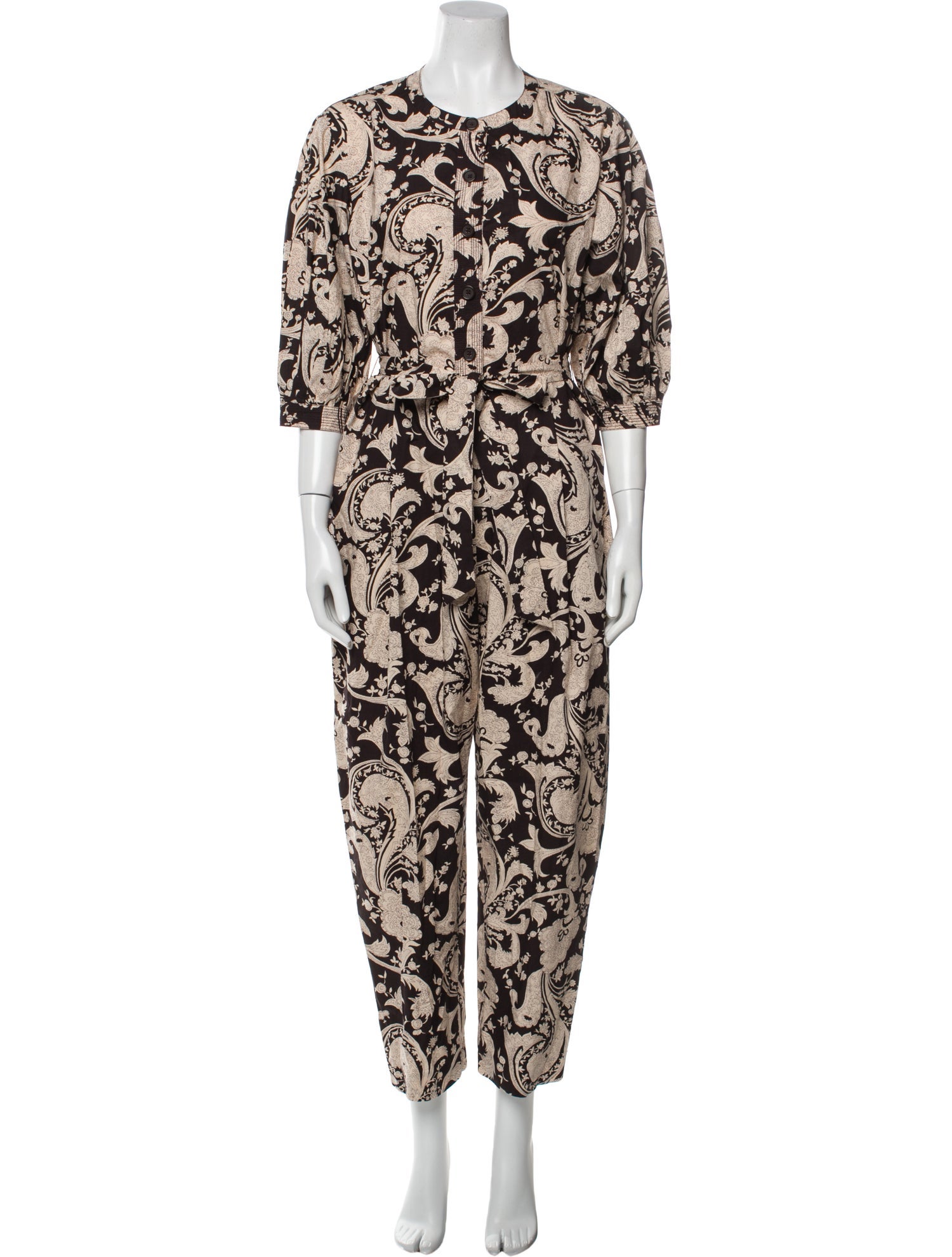 Rebecca Taylor Printed Crew Neck Jumpsuit