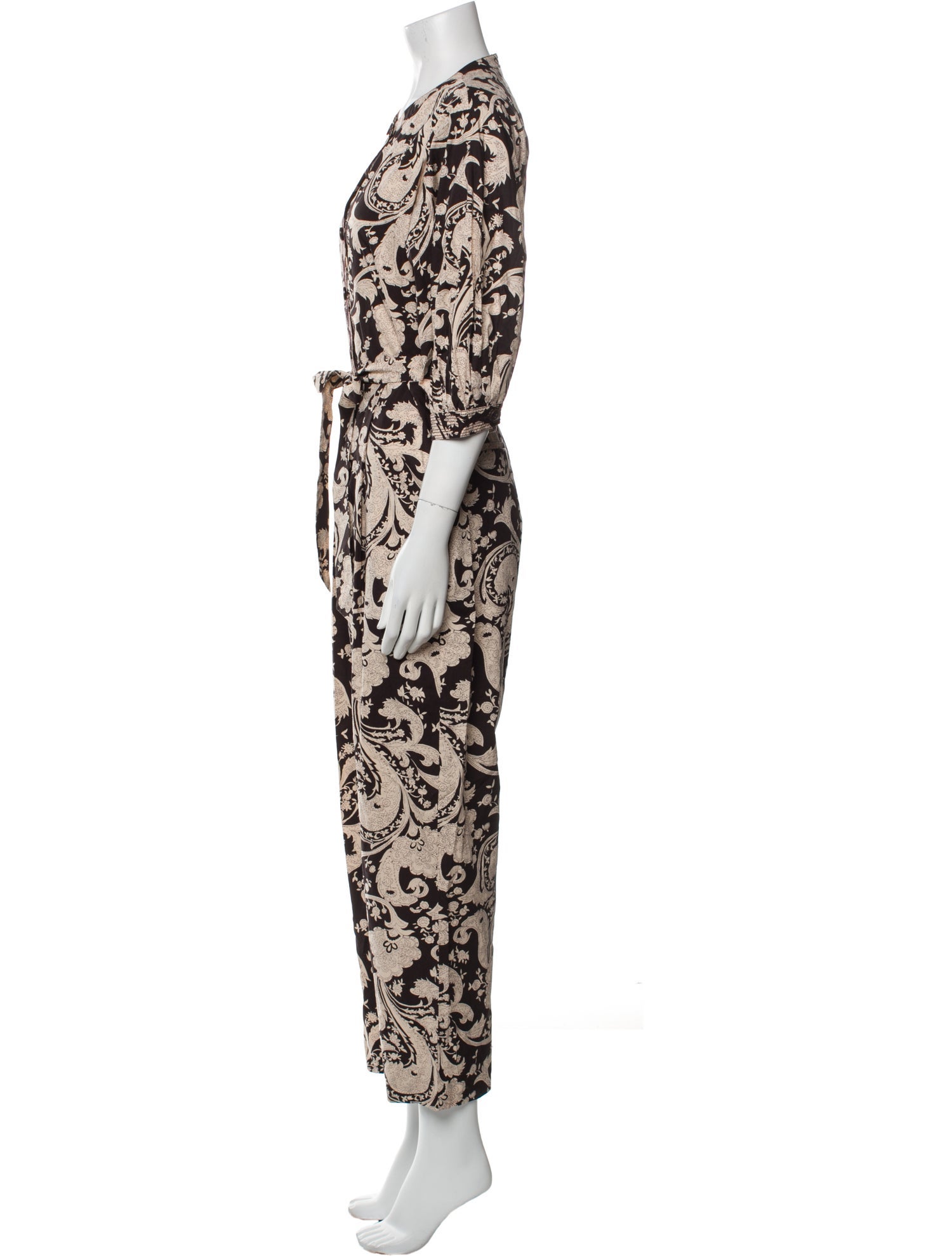 Rebecca Taylor Printed Crew Neck Jumpsuit