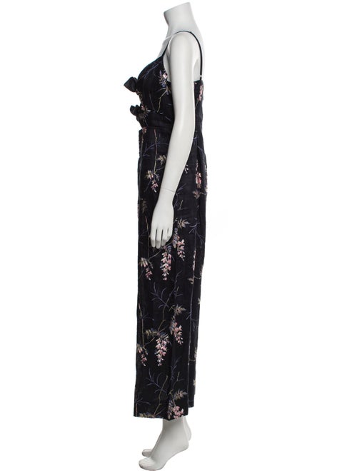 Rebecca Taylor Linen Floral Print Jumpsuit