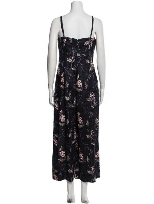 Rebecca Taylor Linen Floral Print Jumpsuit