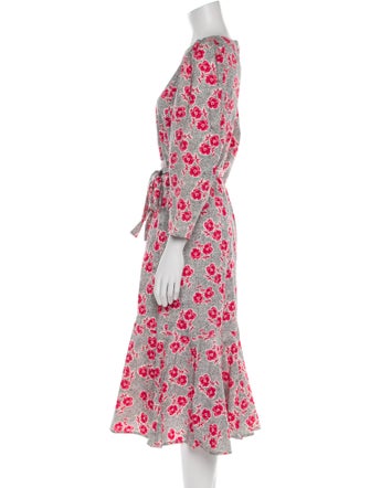 Rebecca Taylor Floral Print Midi Length Dress