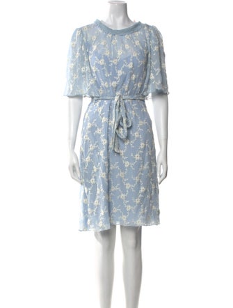 Rebecca Taylor Floral Print Knee-Length Dress