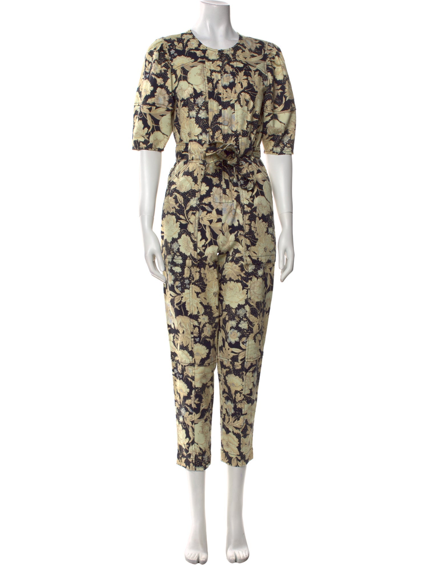 Rebecca Taylor Floral Print Crew Neck Jumpsuit