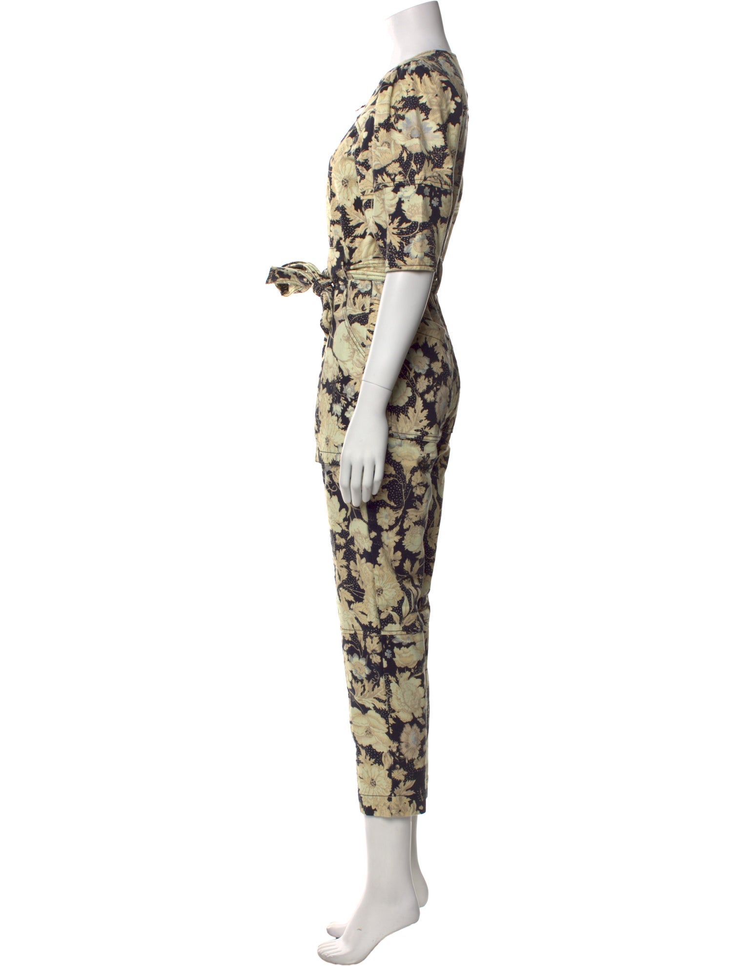 Rebecca Taylor Floral Print Crew Neck Jumpsuit
