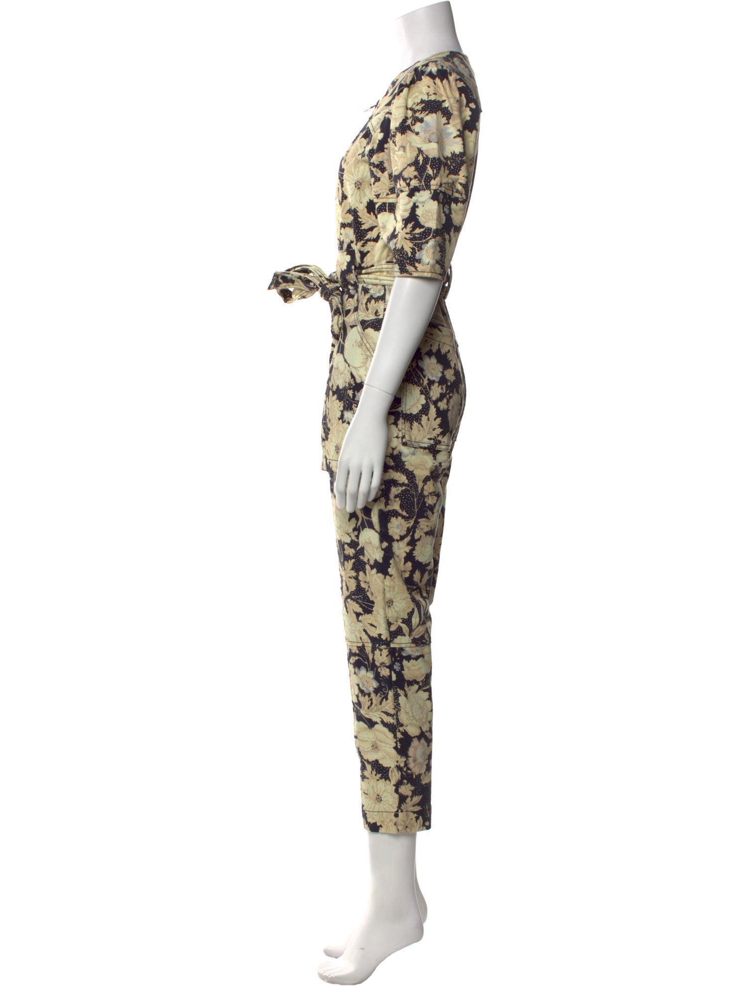 Rebecca Taylor Floral Print Crew Neck Jumpsuit