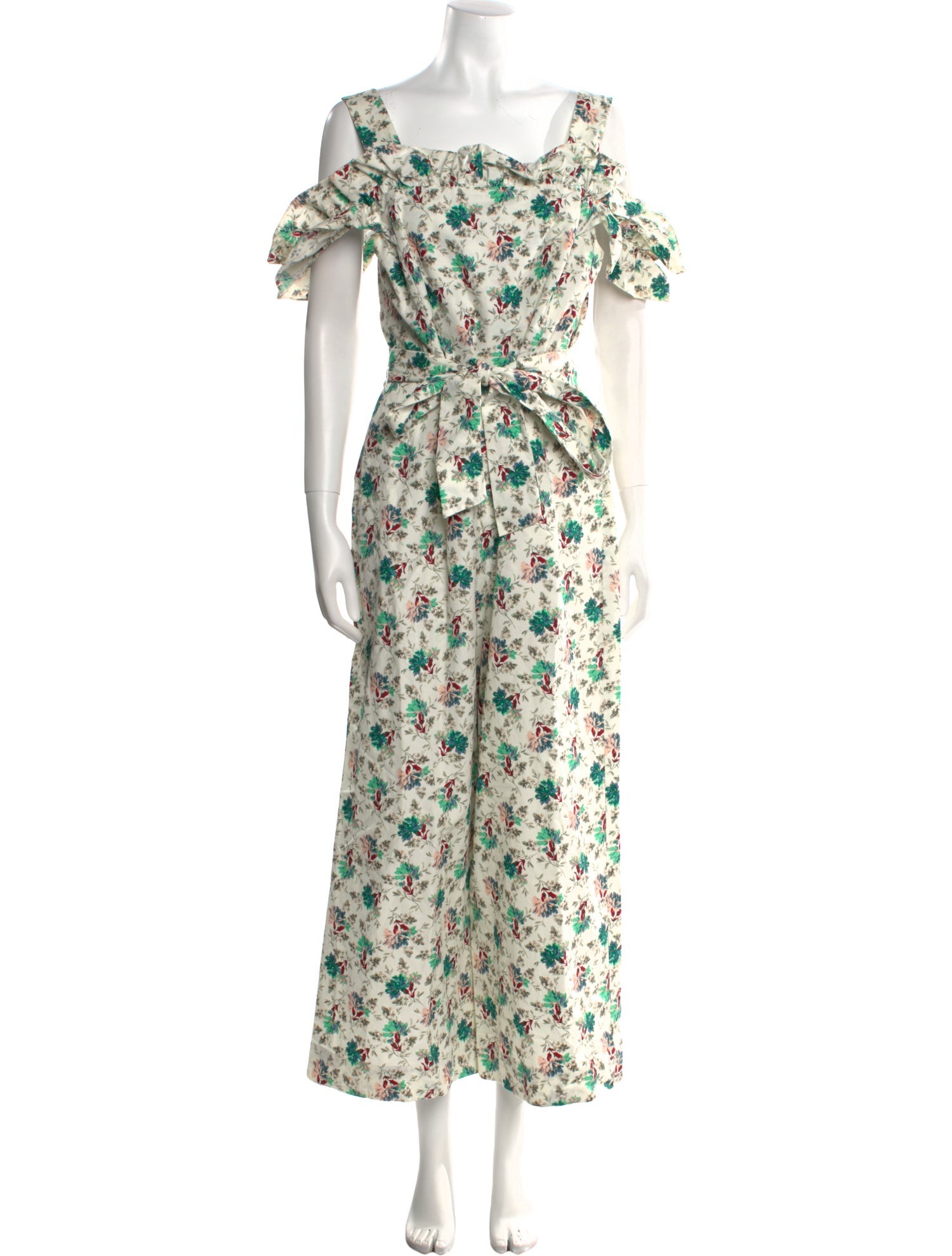 Rebecca Taylor Floral Print Square Neckline Jumpsuit