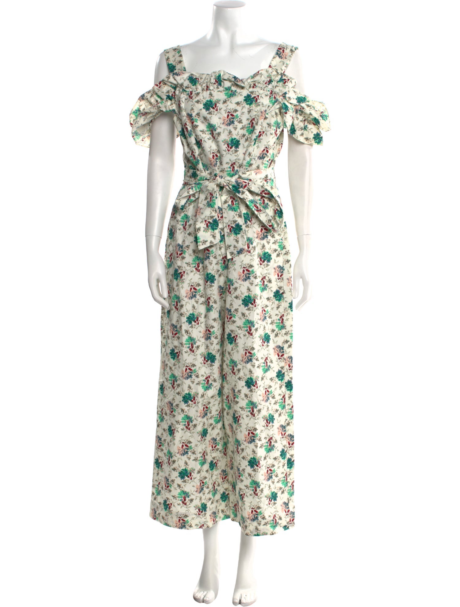 Rebecca Taylor Floral Print Square Neckline Jumpsuit