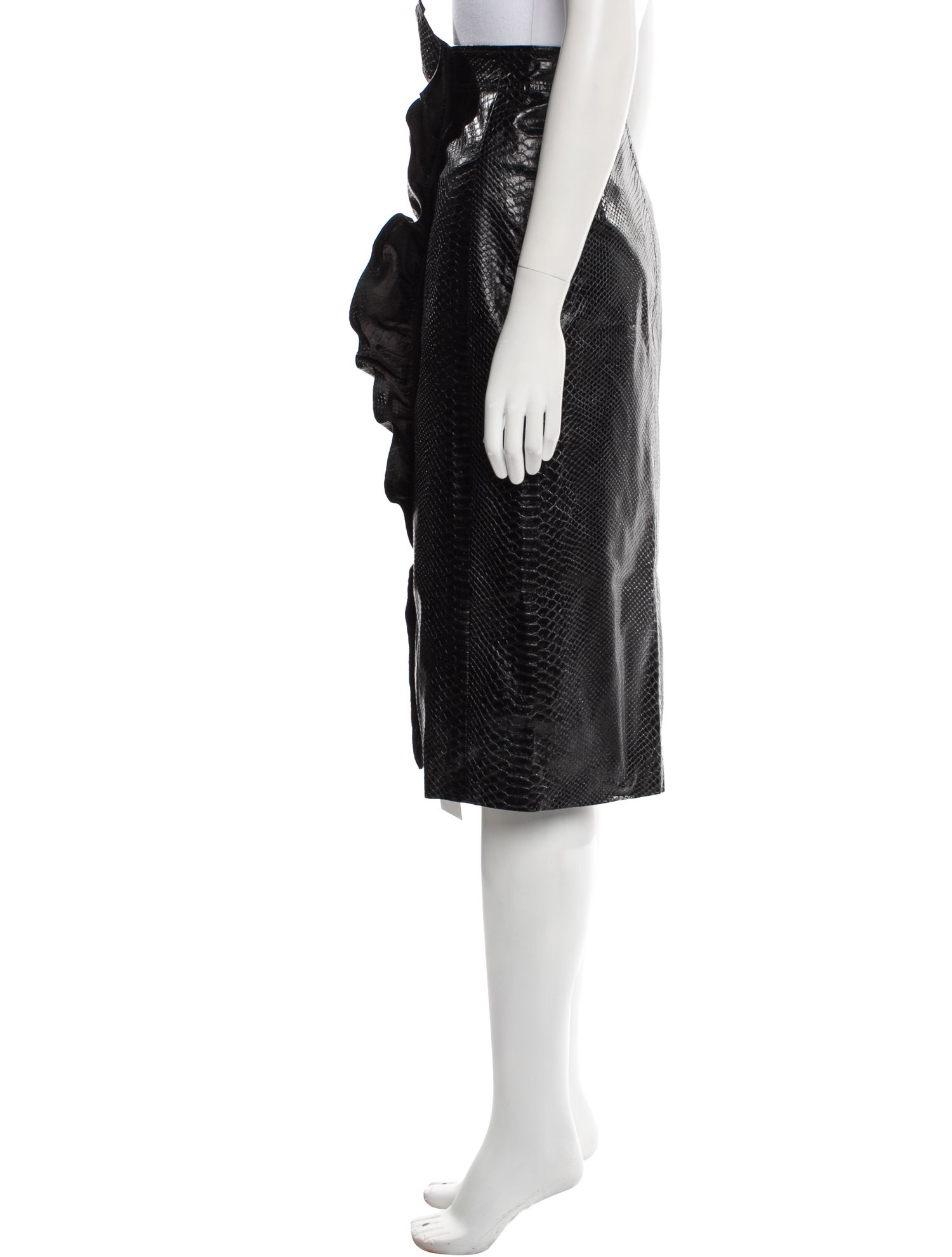 Rebecca Taylor Faux Leather Midi Length Skirt