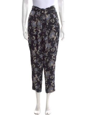 Rebecca Taylor Floral Print Straight Leg Pants