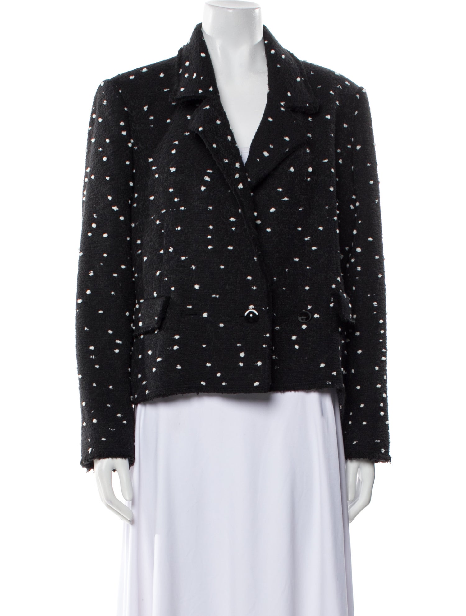 Rebecca Taylor Tweed Polka Dot Print Blazer