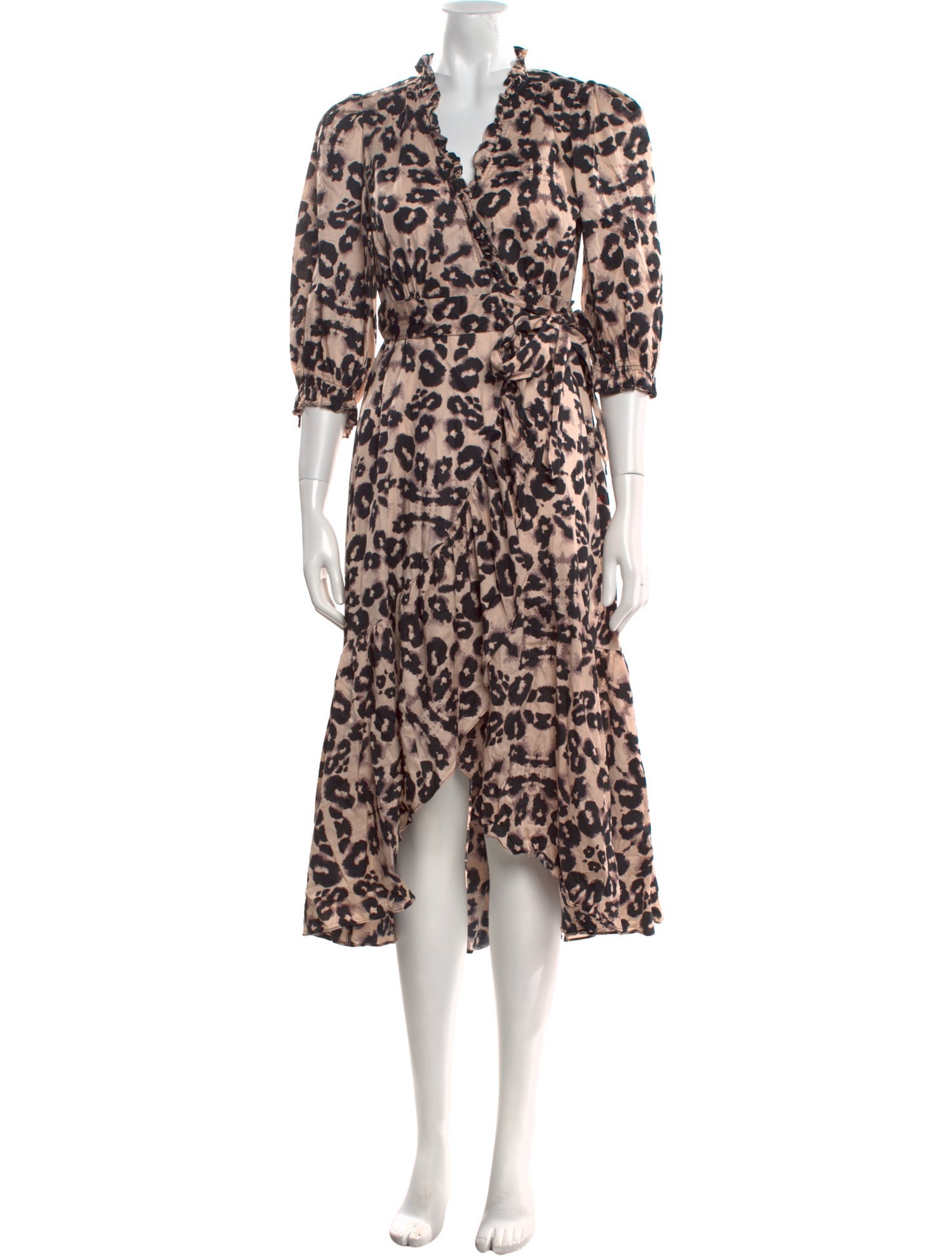 Rebecca Taylor Animal Print Midi Length Dress