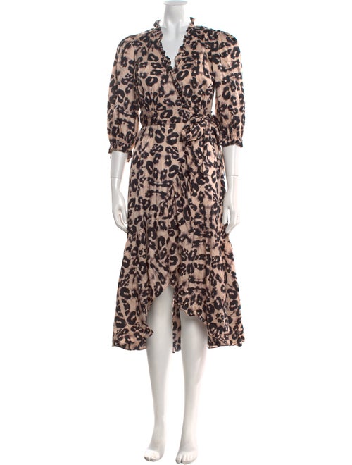 Rebecca Taylor Animal Print Midi Length Dress