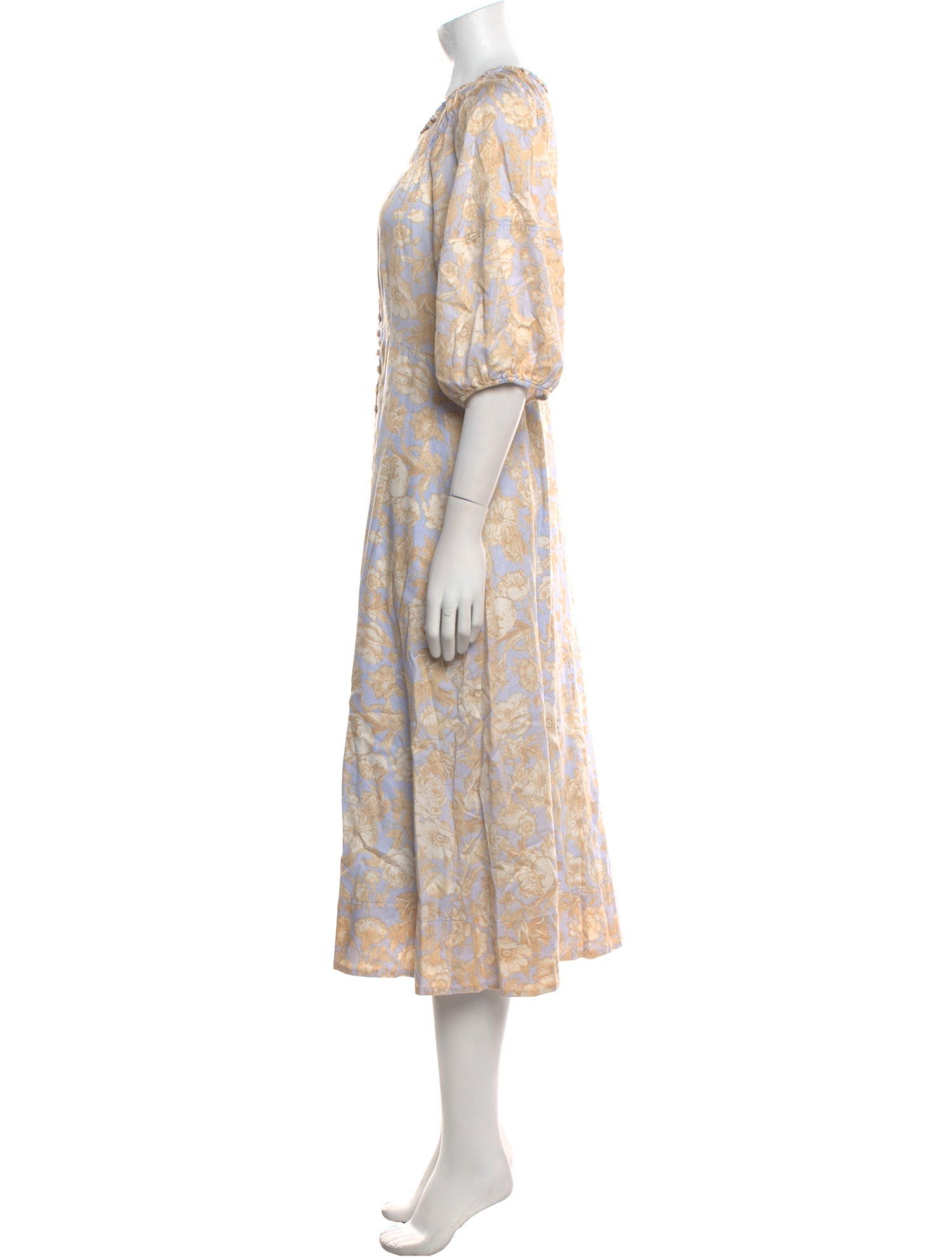 Rebecca Taylor Floral Print Midi Length Dress