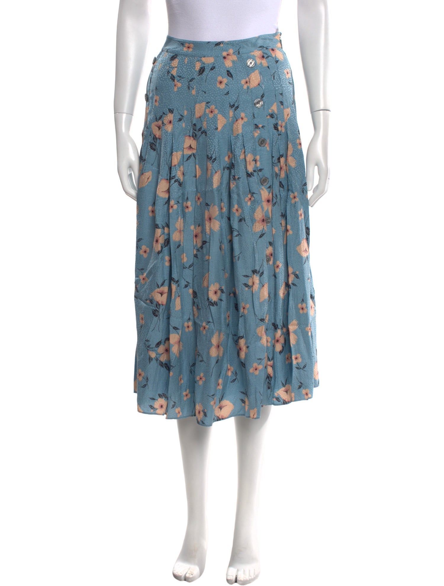 Rebecca Taylor Floral Print Midi Length Skirt