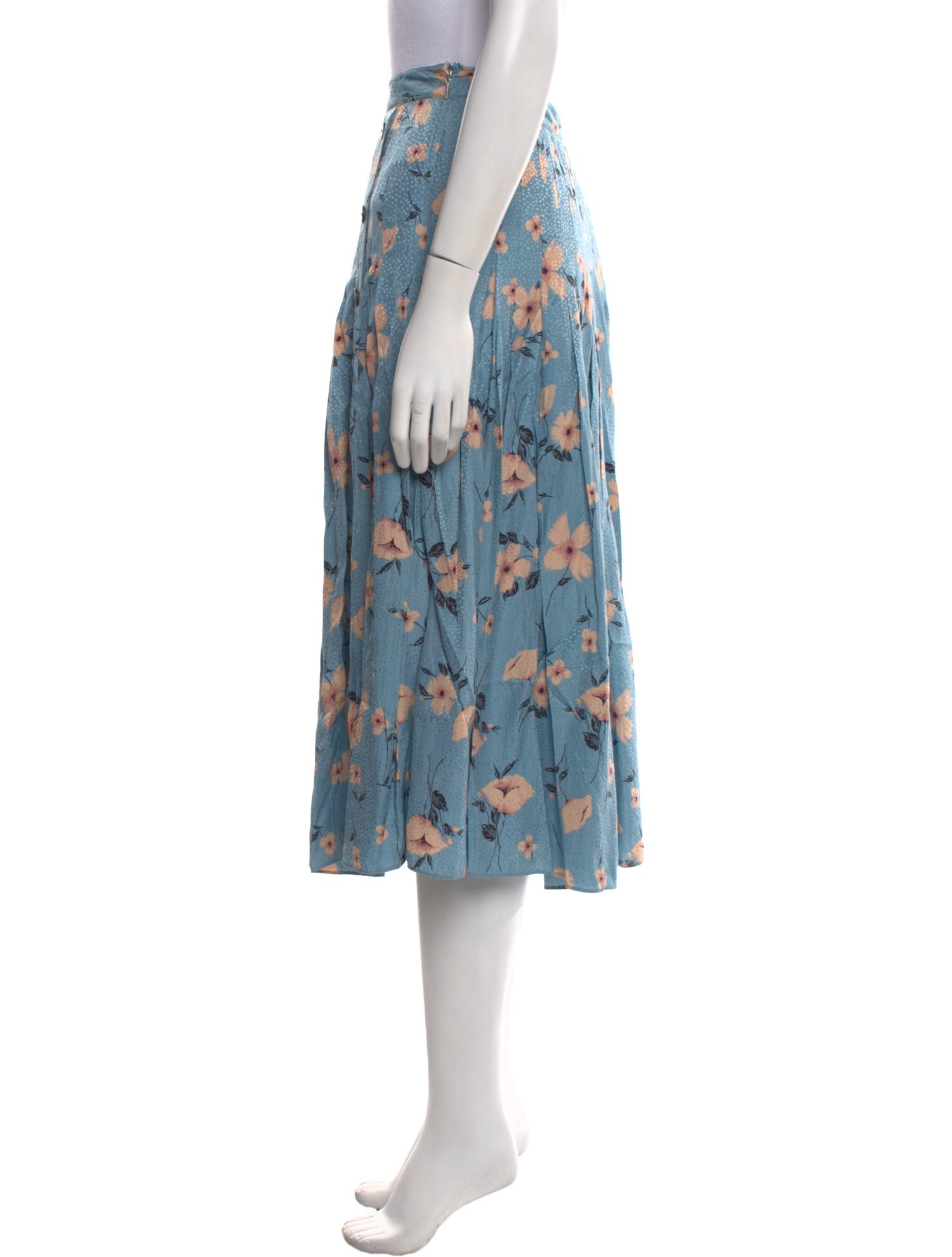 Rebecca Taylor Floral Print Midi Length Skirt