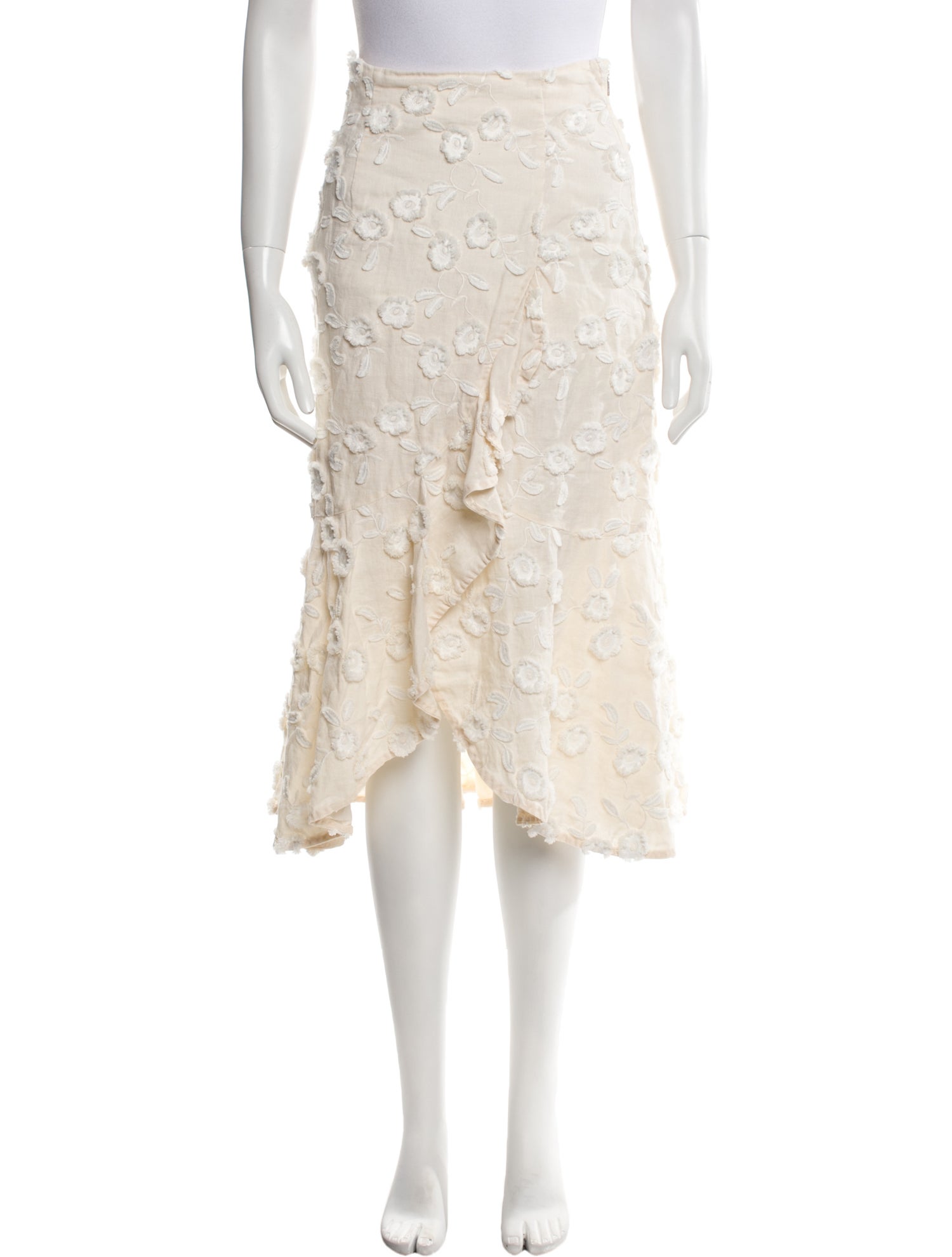 Rebecca Taylor Linen Midi Length Skirt