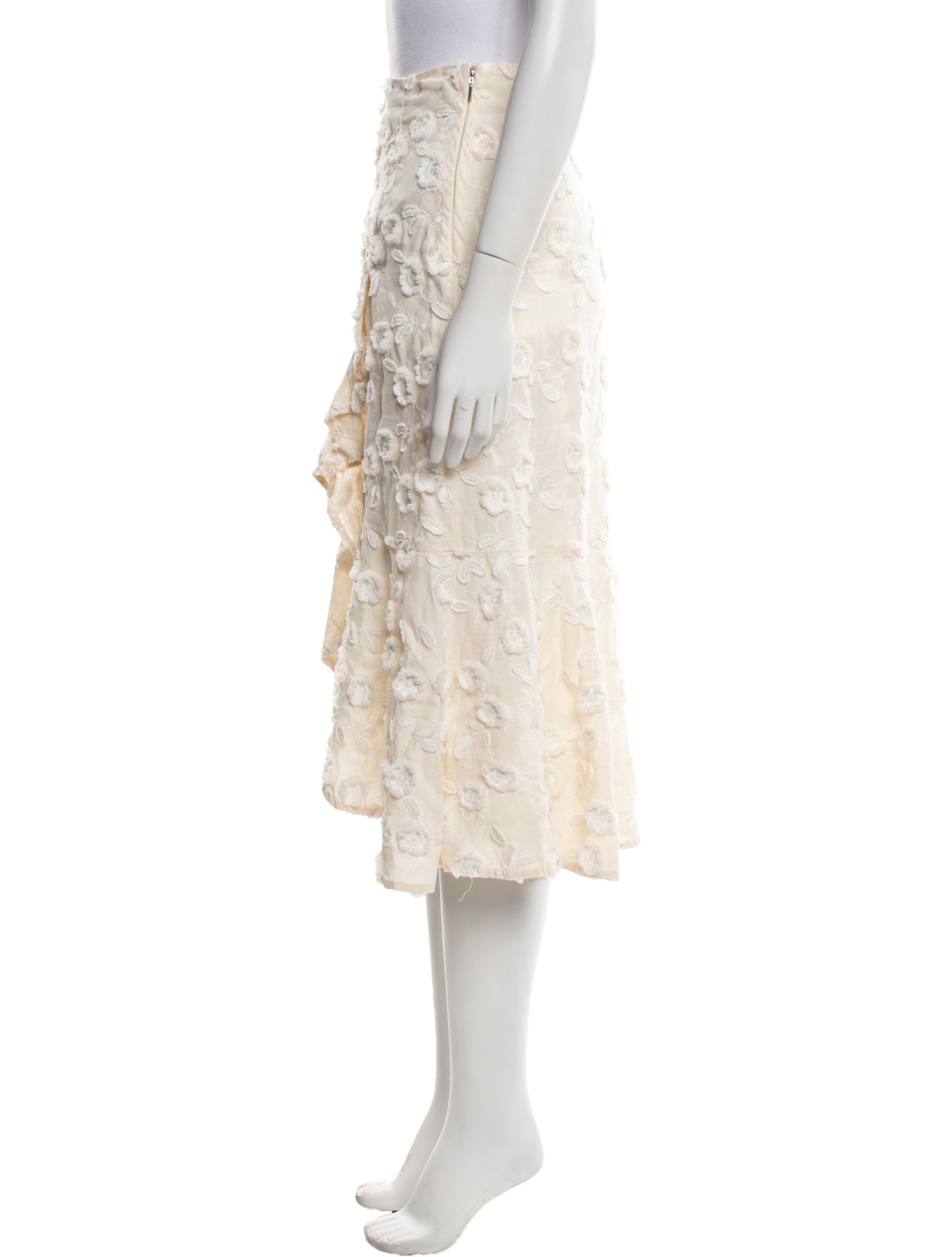 Rebecca Taylor Linen Midi Length Skirt