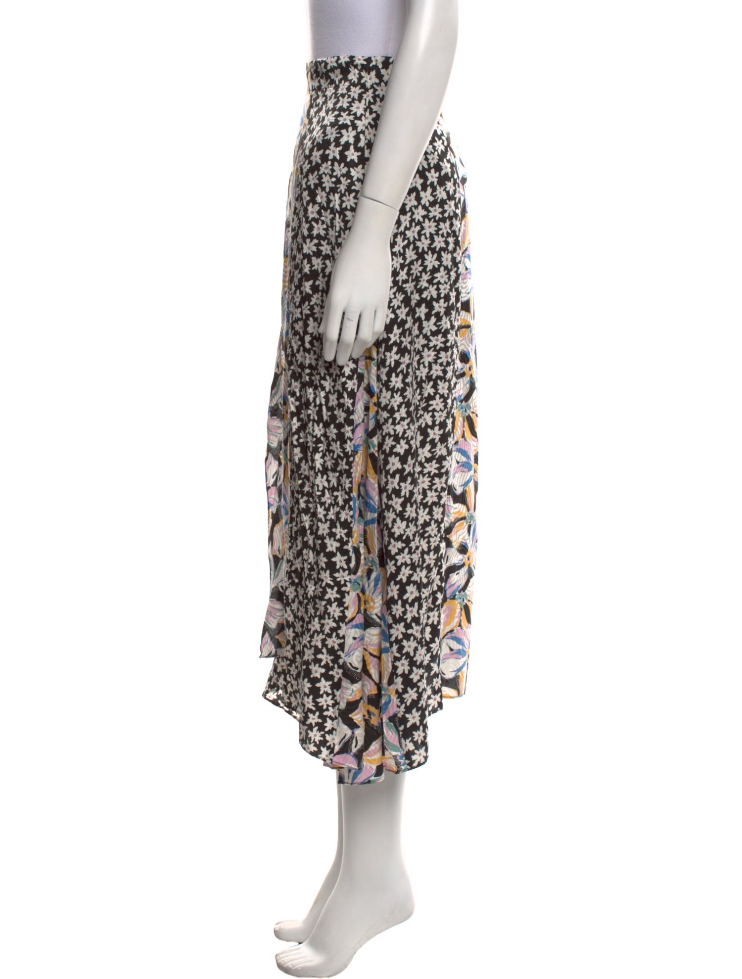 Rebecca Taylor Floral Print Midi Length Skirt