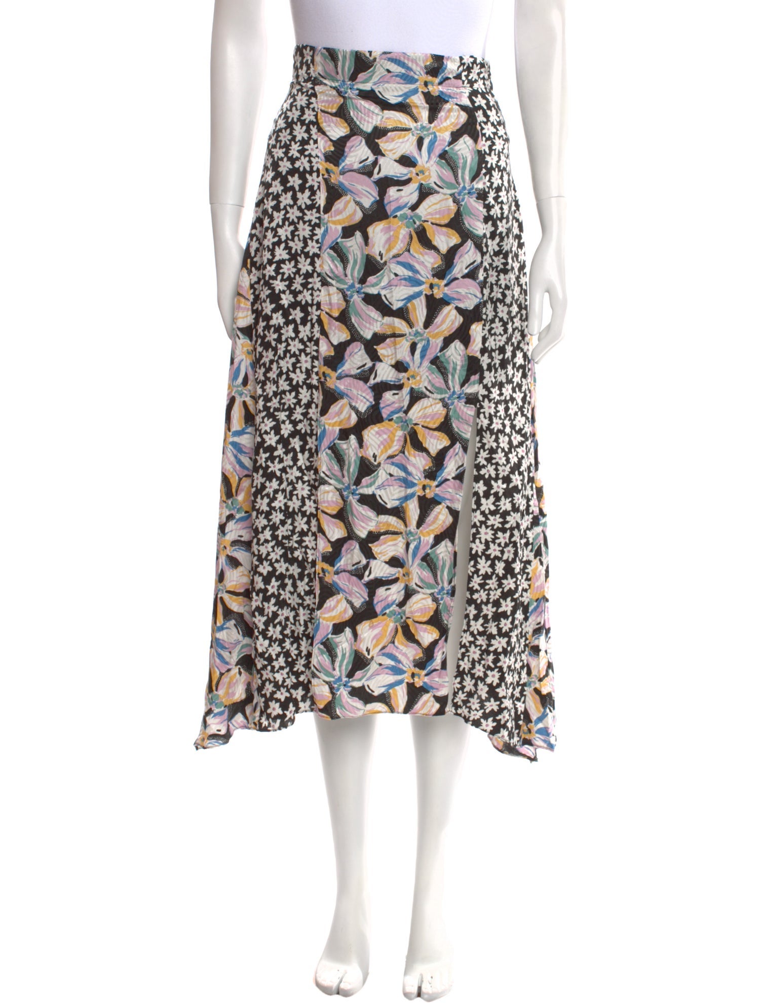 Rebecca Taylor Floral Print Midi Length Skirt