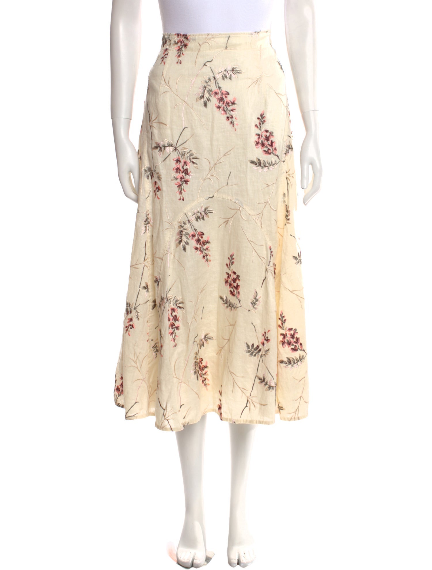 Rebecca Taylor Linen Midi Length Skirt