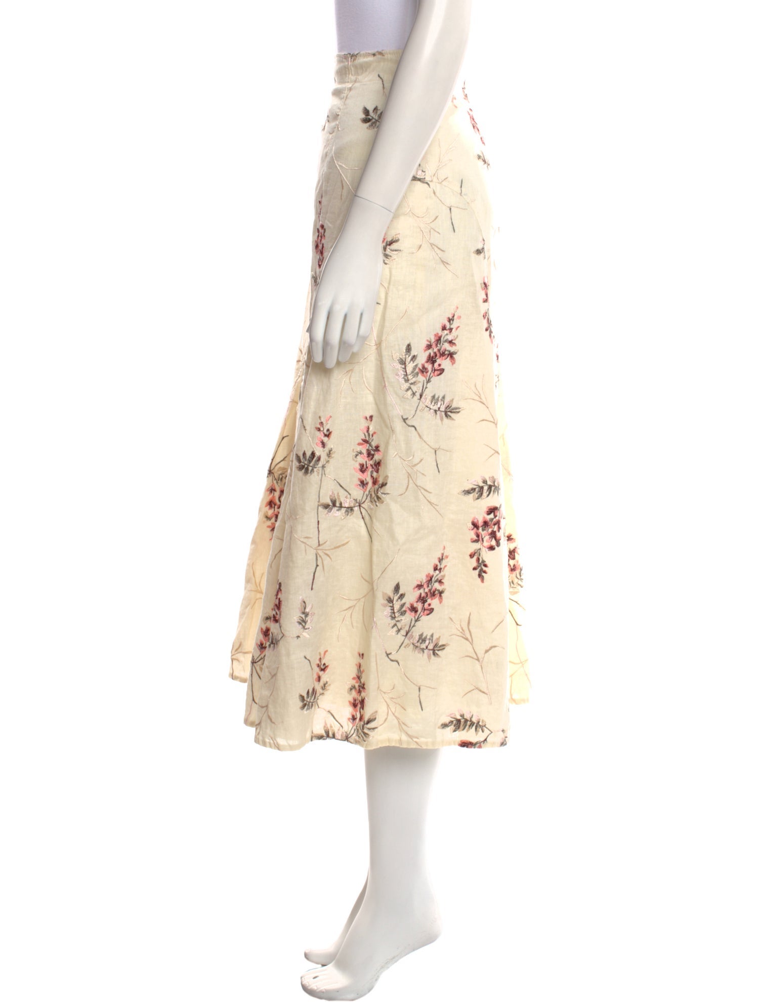 Rebecca Taylor Linen Midi Length Skirt