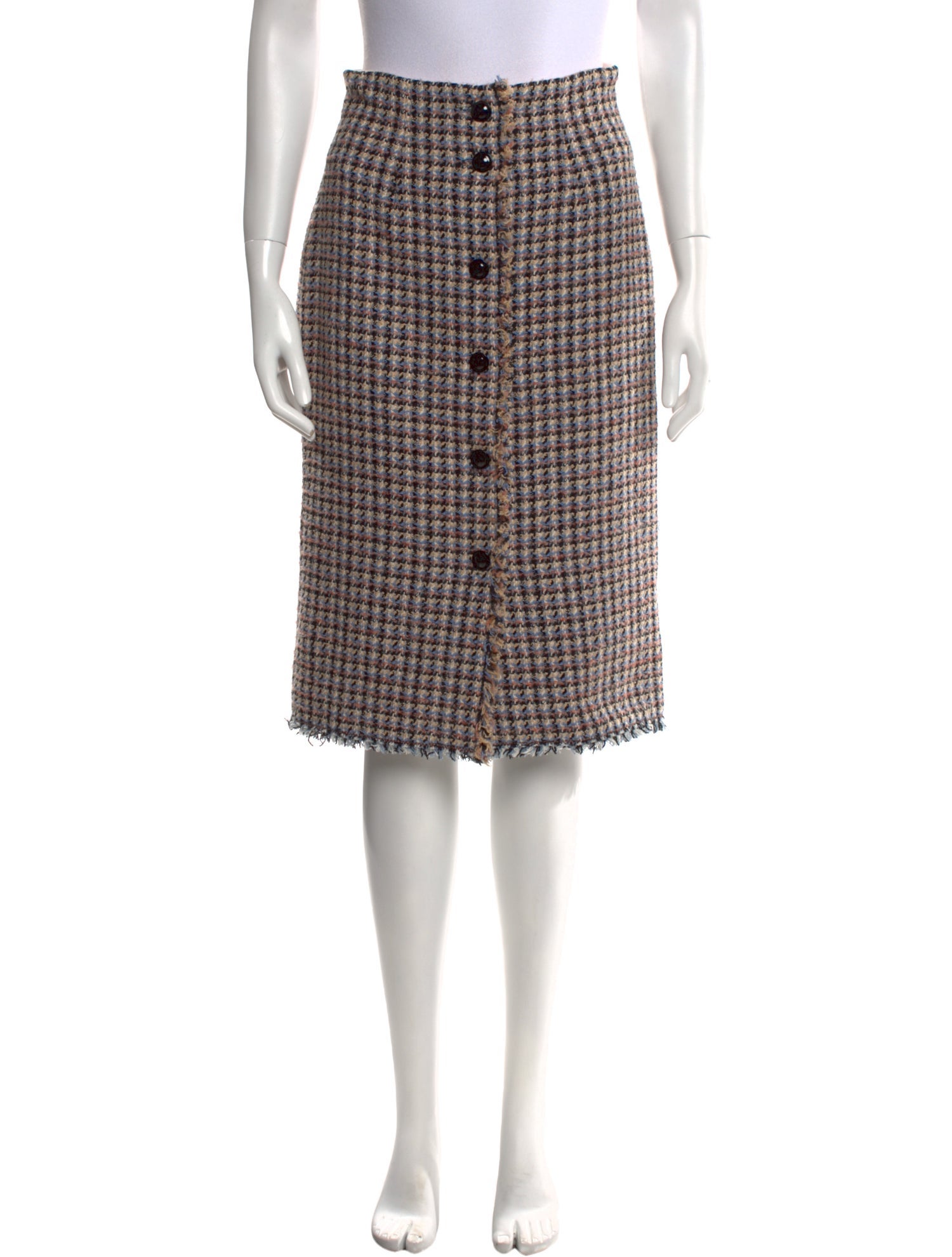 Rebecca Taylor Houndstooth Print Knee-Length Skirt