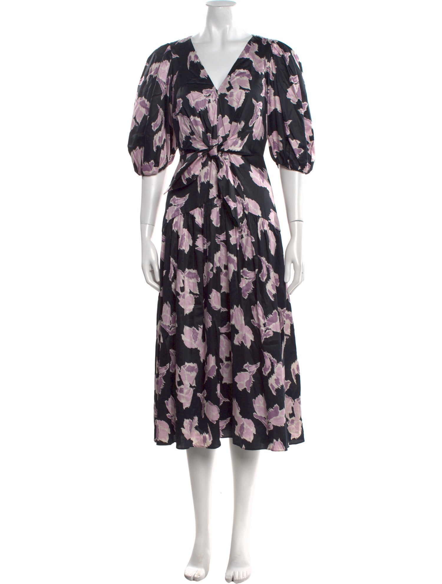 Rebecca Taylor Floral Print Midi Length Dress