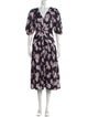 Rebecca Taylor Floral Print Midi Length Dress