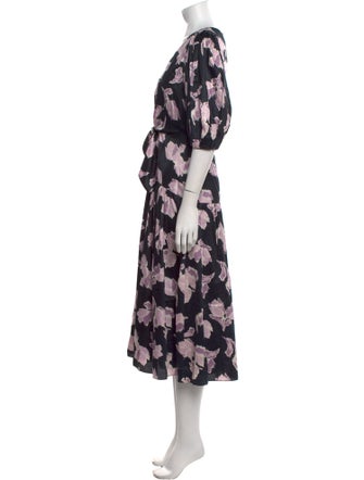 Rebecca Taylor Floral Print Midi Length Dress